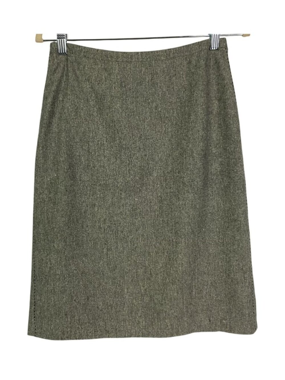 Banana Republic Silk Linen Blend Pencil Skirt Size 2 Gray Knee Length Lined Care